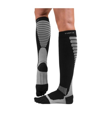 TOETOE Sports Compression Socks Knee High Black