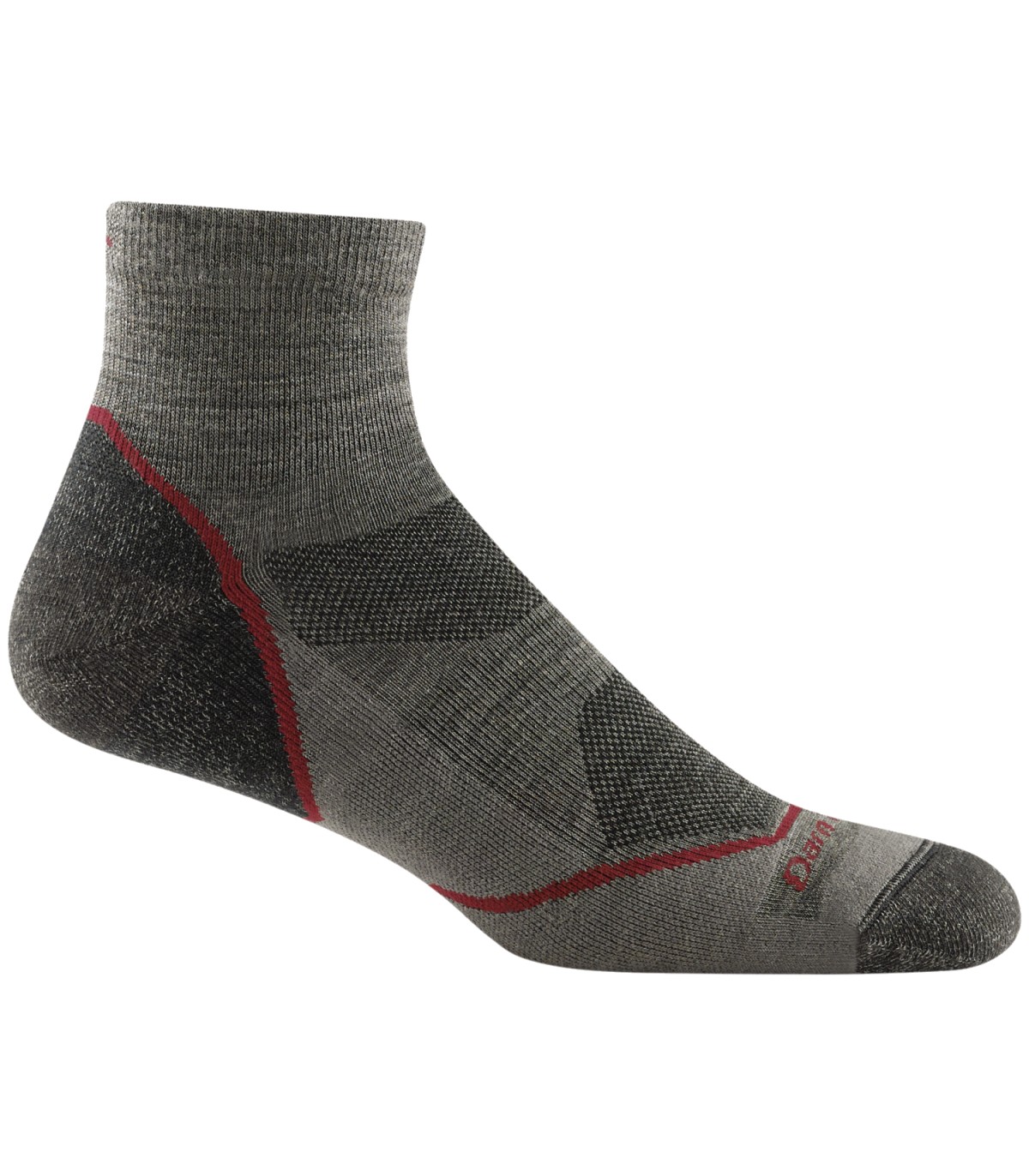 Darn Tough Lightweight Merino Mini Crew Grijze Wandelsokken