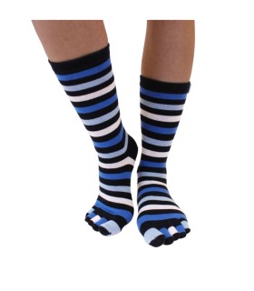 Toetoe Everyday Crew Gestreepte Teensokken Blauw