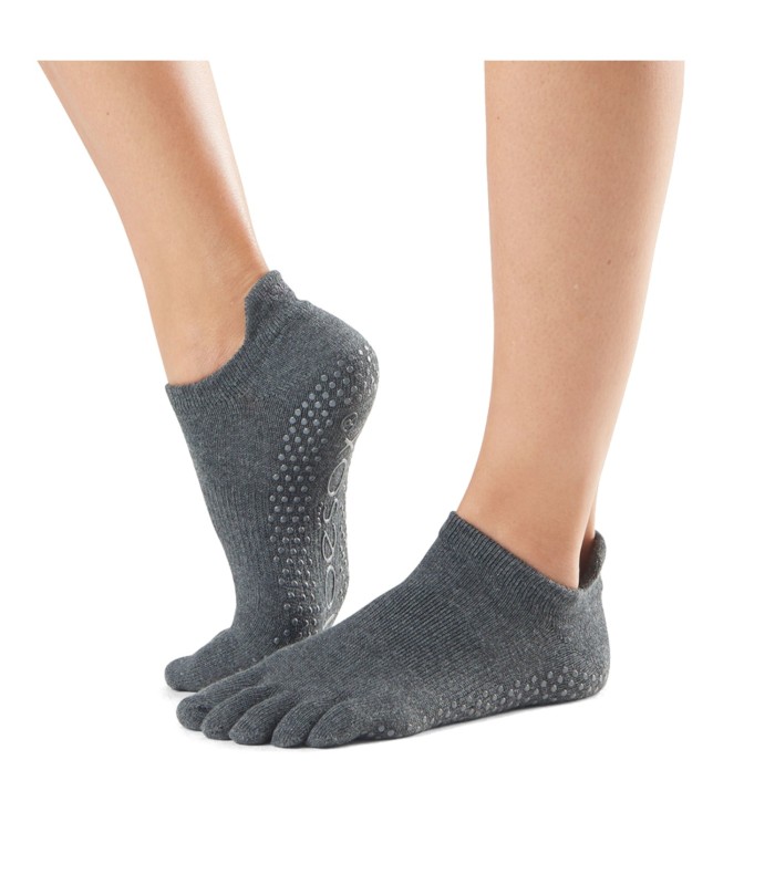 ToeSox Yoga No-Show Grip Socks teensokken Antraciet