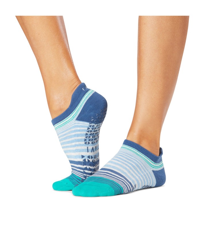 Tavi Savvy Yoga No-Show Grip Socks Sea Stripe