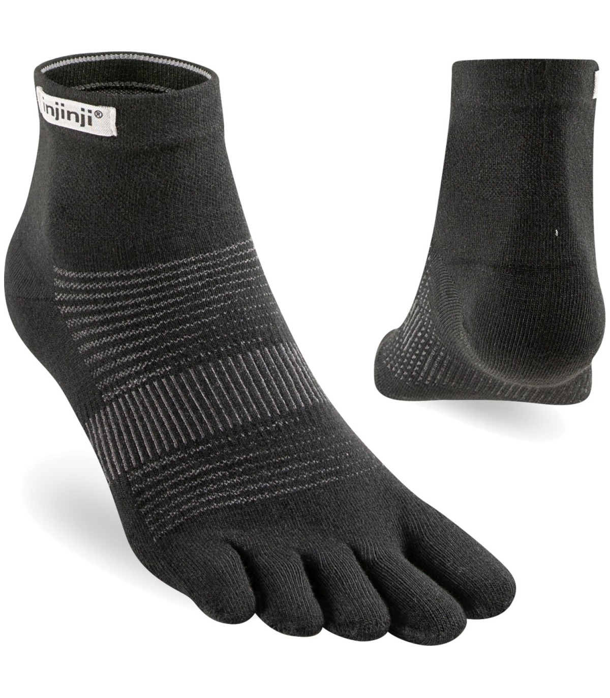 Injinji Run Lightweight Mini-Crew Zwart