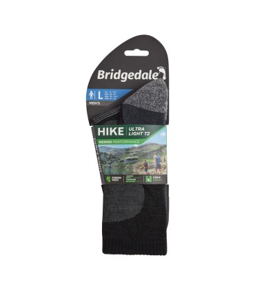 Bridgedale Hike Ultralight T2 Merino Crew Zwart